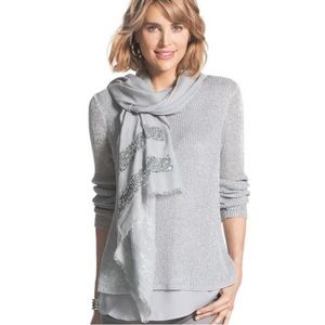 Chico’s Back Split Silver Shine Tunic 3 (Large)